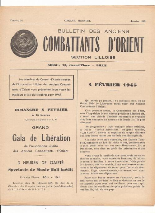 Bulletin des Anciens Combattants d’Orient, Verzamelen, Tijdschriften, Kranten en Knipsels, Krant, 1940 tot 1960, Ophalen of Verzenden