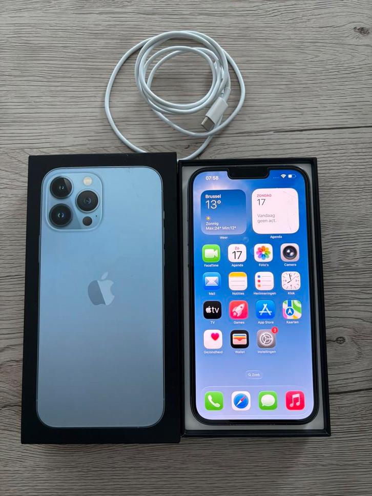 Iphone 13 pro max (128GB), Telecommunicatie, Mobiele telefoons | Apple iPhone, Zo goed als nieuw, 128 GB, iPhone 13, Blauw, Ophalen