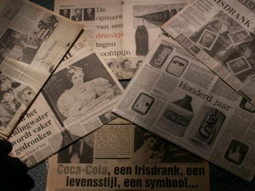 verzameling oude krantenartikelen veel Coca-Cola foto’s en i, Verzamelen, Merken en Reclamevoorwerpen, Zo goed als nieuw, Ophalen of Verzenden