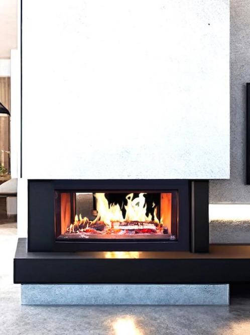 Aanbieding M-Design Doorkijkhaard/Tunnelhaard Venus V23 850D, Huis en Inrichting, Haarden, Nieuw, Houthaard, Ophalen of Verzenden