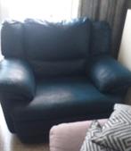Donkerblauwe zetel 1-pers, Ophalen, Gebruikt, Stof, 100 tot 125 cm