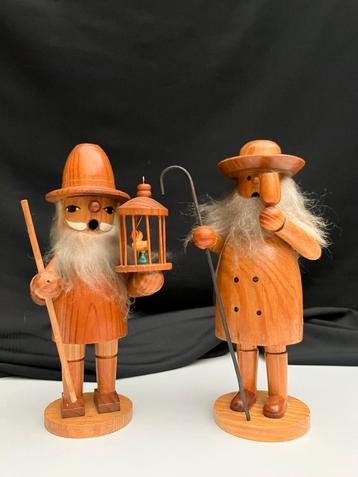 2 Vintage rookmannetjes - wierrookbrander, 21cm hoogte beschikbaar voor biedingen