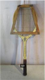 Mooie Retro Houten Tennisracket met spanner - Royal Blue, Ophalen of Verzenden, Zo goed als nieuw, Racket