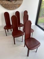 6x Vintage Quia stoel, Huis en Inrichting, Stoelen, Vijf, Zes of meer stoelen, Gebruikt, Leer, Vintage