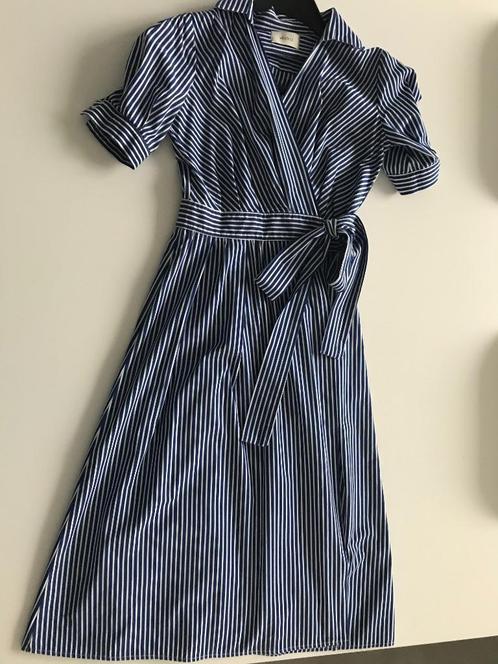 Blauw/wit gestreept kleed van VICOLO maat S, in perfecte sta, Kleding | Dames, Jurken, Zo goed als nieuw, Maat 36 (S), Blauw, Onder de knie