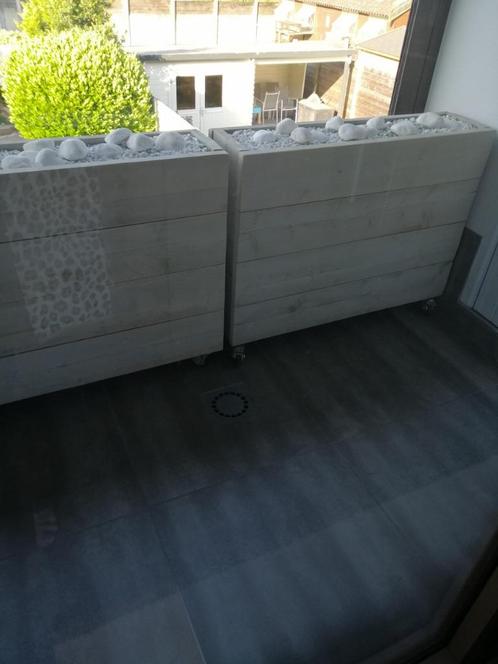 steigerhouten bloembakken, Tuin en Terras, Bloembakken en Plantenbakken, Zo goed als nieuw, Hout, Binnen, Balkon, Tuin, 100 cm of meer