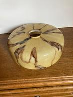 Vintage lampenkap art deco beige gemarmerde opaline, Ophalen of Verzenden