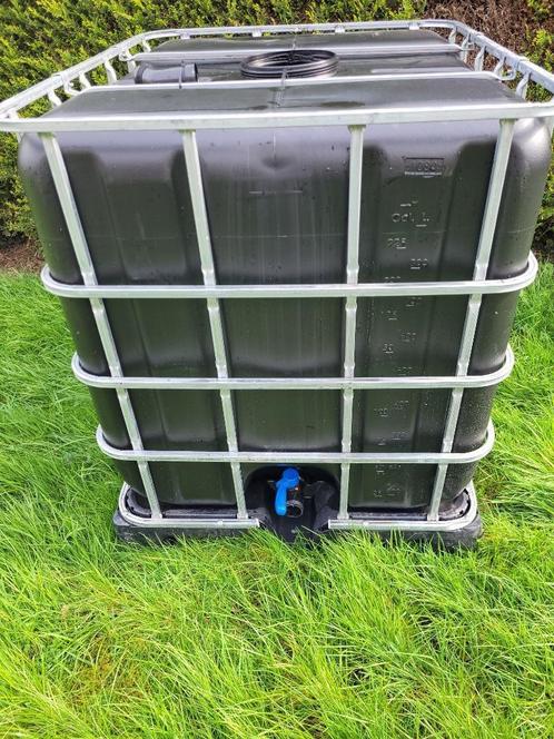 Cubi 1000 L Noir, Jardin & Terrasse, Barils de pluie, Neuf, Synthétique, 150 litres ou plus, Avec robinet, Enlèvement ou Envoi