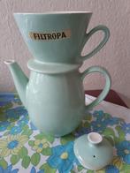 Oude groene koffiekan + filter "Filtropa", Antiquités & Art, Antiquités | Céramique & Poterie, Enlèvement
