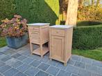 2 vintage nachtkastjes. Geluchtgomd., Huis en Inrichting, Ophalen of Verzenden, Zo goed als nieuw, Hout