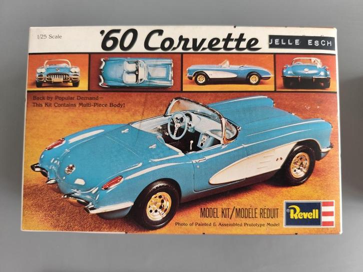Chevrolet Corvette 1960 Plastic Model Auto Kit 1/25, Hobby en Vrije tijd, Modelbouw | Auto's en Voertuigen, Gebruikt, Auto, 1:50 of kleiner