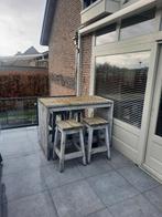 Staan tafel plus krukken, Tuin en Terras, Ophalen, 4 zitplaatsen, Gebruikt, Tuinset