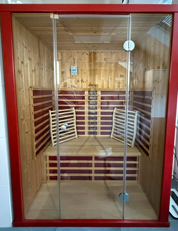 Infraworld infraroodcabine Fusion 147 - gereserveerd, Sport en Fitness, Sauna, Gebruikt, Complete sauna, Infrarood, Ophalen