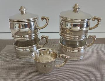 set verzilverde koffiefilters + melkkan beschikbaar voor biedingen