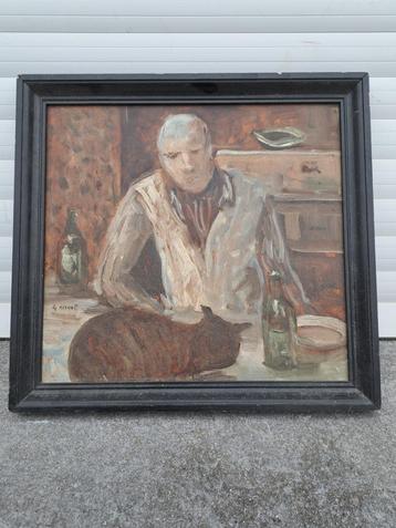 huile sur panneau signe g naval beschikbaar voor biedingen