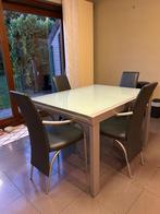 Glazen tafel met stoelen, Huis en Inrichting, Tafels | Eettafels, Ophalen