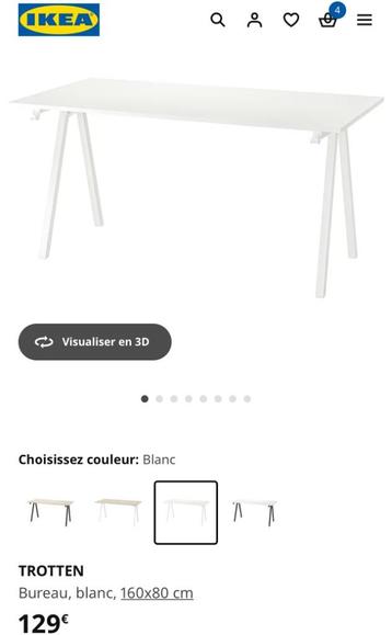 Bureau blanc IKEA beschikbaar voor biedingen