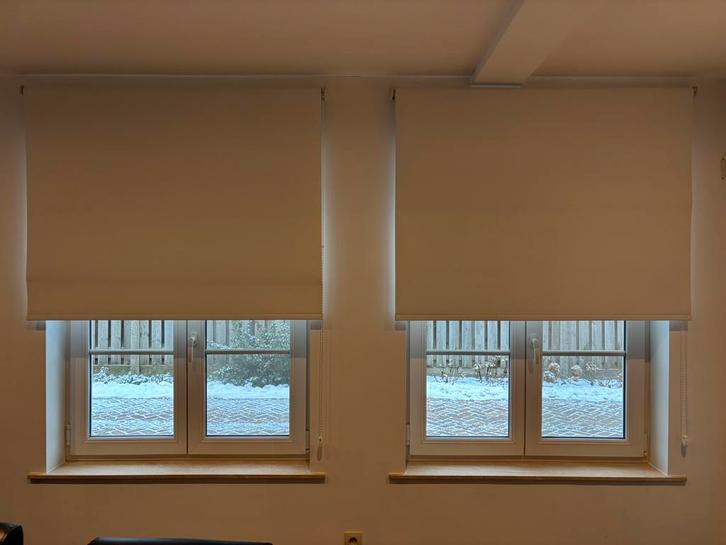 3 x Rolgordijn Wit Verduisterend, Huis en Inrichting, Stoffering | Gordijnen en Lamellen, Zo goed als nieuw, 200 cm of meer, 100 tot 150 cm