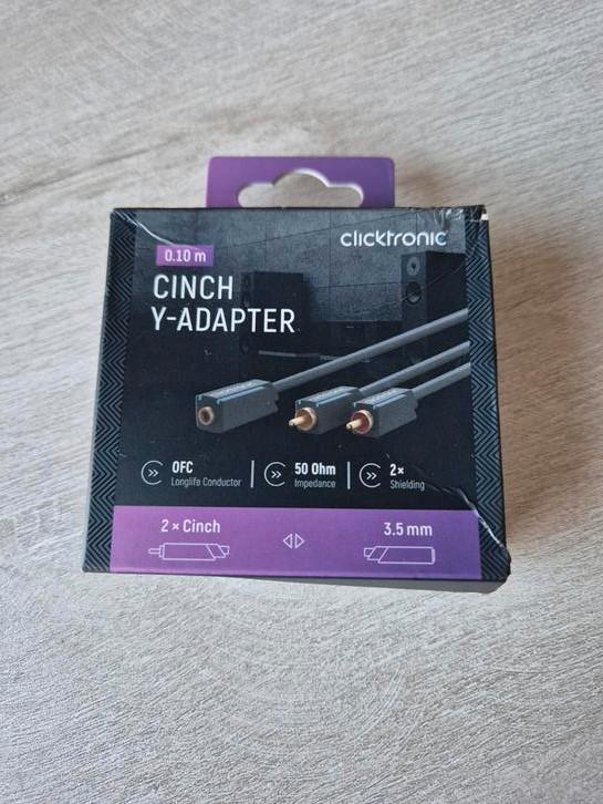 Cinch naar AUX Y-adapterkabel - ClickTronic 70493, Audio, Tv en Foto, Audiokabels en Televisiekabels, Nieuw, Ophalen of Verzenden