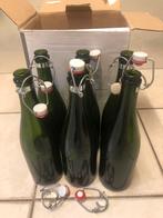 6 bouteilles de mousseux vides couleur verte Et 8 bouchons, Collections, Vins, Utilisé