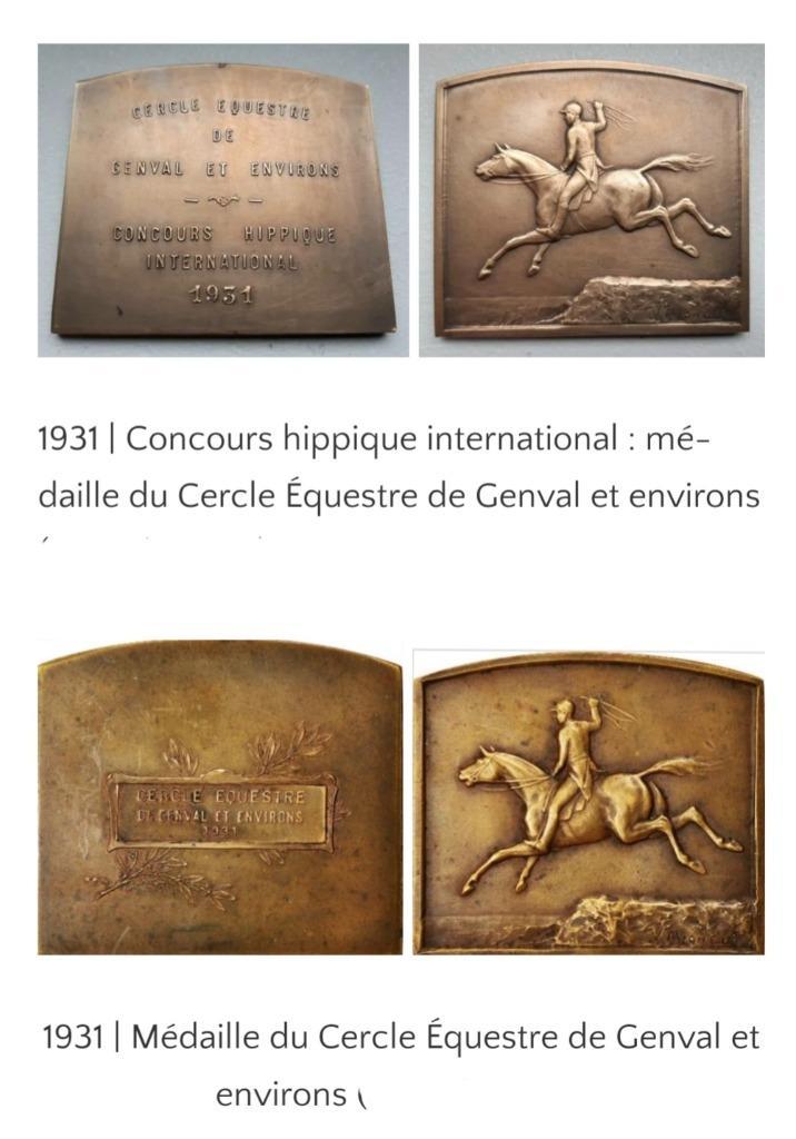 Médailles "Cercle Equestre Genval" UNIQUES !, Postzegels en Munten, Penningen en Medailles, Brons, Ophalen