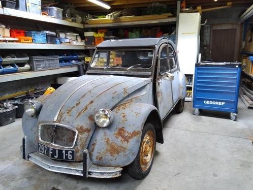 citroen 2CV uit 1963, Auto's, Oldtimers, Particulier, Citroën, Benzine, Stadsauto, 4 deurs, Handgeschakeld, Blauw, Zwart, Ophalen