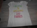 wit zomers t shirt maat 128 unicorn, Ophalen of Verzenden, Zo goed als nieuw, Meisje, Shirt of Longsleeve