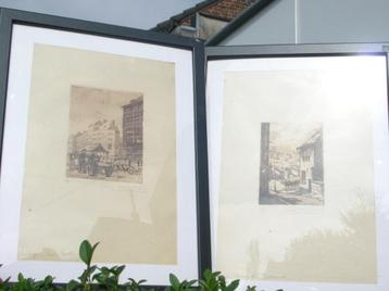 2 GESIGNEERD JEAN MULLER MET 2 VIEWS LIÈGE  beschikbaar voor biedingen