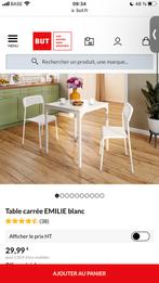 Table carré EMILIE blanche, BUT, 50 à 100 cm, Contemporain scandinave, Autres matériaux, 50 à 100 cm