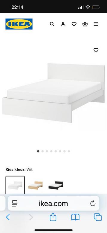 Ikea bed 140cm breed, incl lattenbodem - zo goed als nieuw beschikbaar voor biedingen