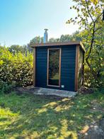 Herfstdeal! Thermowood buitensauna 200x200 met zwarte wanden, Ophalen of Verzenden, Nieuw, Fins of Traditioneel, Complete sauna