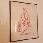 Tekening naaktmodel, Antiek en Kunst, Ophalen