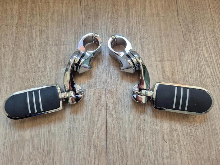 Highway voetsteunen pegs snelweg roadster steunen chroom, Motoren, Onderdelen | Merk-onafhankelijk, Nieuw, Ophalen of Verzenden