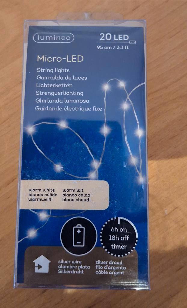 Kerstverlichting/vaasverlichting met 20 LED-lichtjes, NIEUW, Maison & Meubles, Accessoires pour la Maison | Autre, Neuf, Enlèvement ou Envoi