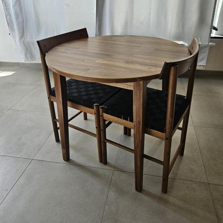 IKEA NACKANÄS ronde tafel + 2 stoelen, Huis en Inrichting, Tafels | Eettafels, Zo goed als nieuw, 50 tot 100 cm, 50 tot 100 cm