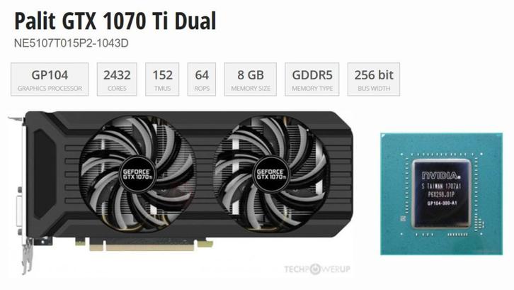 Palit Nvidia GTX 1070 TI 8GB (3 stuks), Computers en Software, Videokaarten, Gebruikt, Nvidia, PCI-Express 3.0, GDDR5, HDMI, DisplayPort