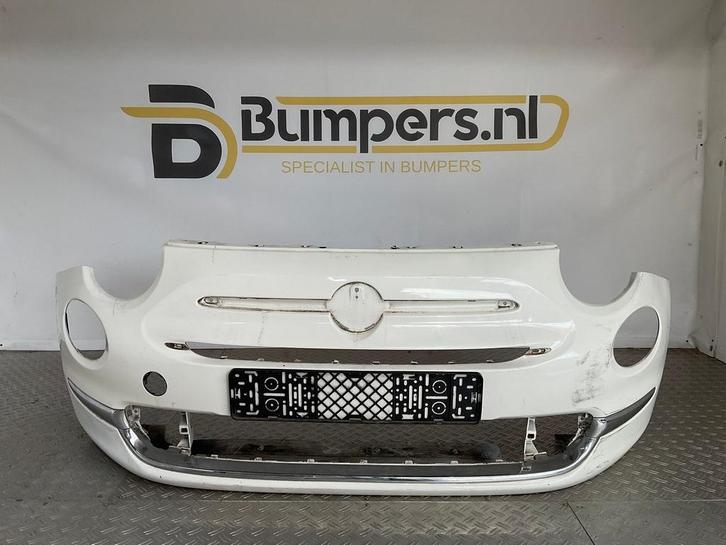 Bumper Fiat 500 Lounge Facelift 16-23 735619491 Voorbumper B, Auto-onderdelen, Carrosserie, Bumper, Voor, Gebruikt, 6 maanden garantie