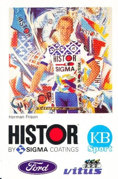 (s23) Herman Frison, Histor Sigma, promotiekaart, Verzamelen, Sportartikelen en Voetbal, Gebruikt, Ophalen of Verzenden