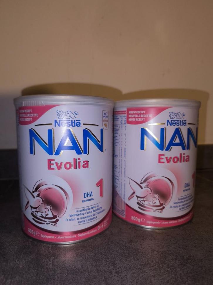2 boîtes lait infantile Nestlé NAN Evolia 1 (800g), Kinderen en Baby's, Babyvoeding en Toebehoren, Nieuw, Overige typen, Ophalen