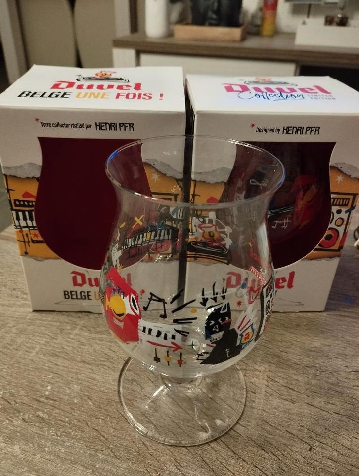 Duvel glas Henri pfr, Collections, Verres & Petits Verres, Comme neuf, Verre à bière, Enlèvement ou Envoi