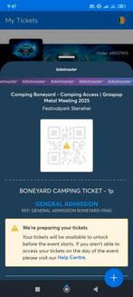 Graspop Camping Boneyard, Tickets en Kaartjes