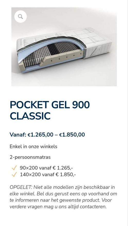 Kwalitatieve pocket gel matras Time2Sleep, Huis en Inrichting, Slaapkamer | Matrassen en Bedbodems, Nieuw, Matras, 90 cm, 200 cm