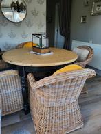 ronde tafel met 4 stoelen, Huis en Inrichting, Tafels | Eettafels, Ophalen, 100 tot 150 cm, Rond, 200 cm of meer