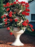 Vintage tuindecoratie bloempot, Kunststof, Tuin, Rond, Gebruikt