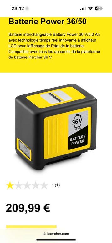 Batterie Karcher Accu  Nettoyeur/souffleur nouvelle  36v 5Ah beschikbaar voor biedingen