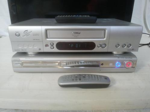 Kopieer duo Philips DVD/HDD recorder en VHS video recorder, Audio, Tv en Foto, Videospelers, Gebruikt, VHS-speler of -recorder