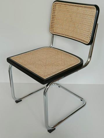 12x Thonet stijl Breuer Cesca buisstoel zwart rotan webbing beschikbaar voor biedingen