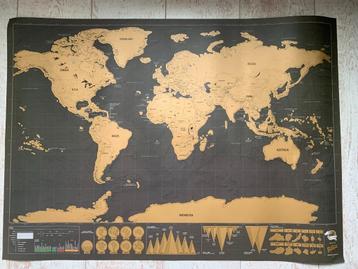 Wereldkaart kraskaart beschikbaar voor biedingen