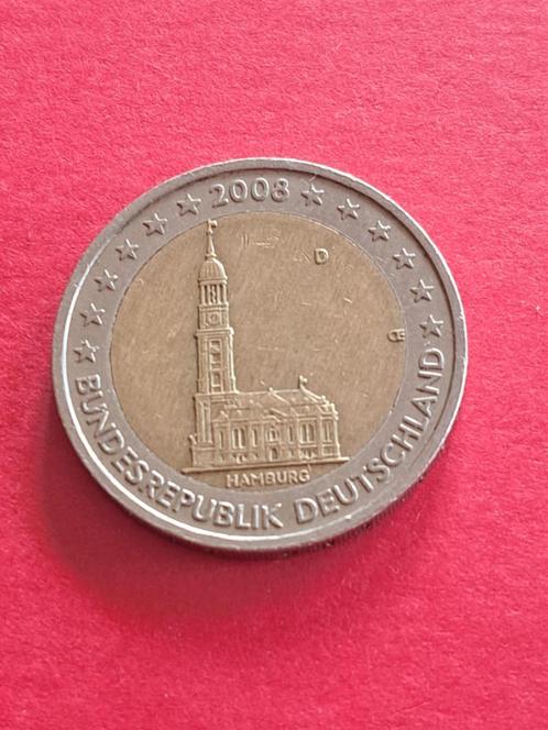 2008 Duitsland 2 euro D München serie Hamburg, Postzegels en Munten, Munten | Europa | Euromunten, Losse munt, 2 euro, Duitsland