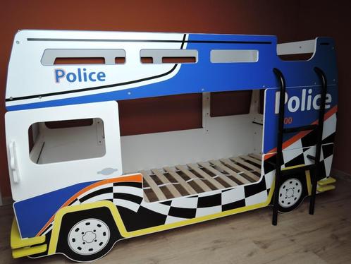Stapelbed in vorm van politieauto, Kinderen en Baby's, Kinderkamer | Stapelbedden en Hoogslapers, Zo goed als nieuw, Stapelbed